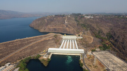 Unfiltered 4K Drone Footage: Hydroelectric Facility on a River in Minas Gerais, Brazil