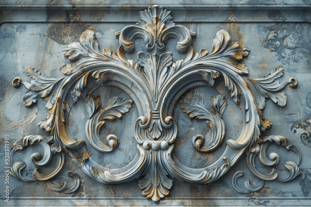 Poster close-up of a decorative design on a building facade