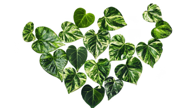 Heart shaped leaves vine isolated on transparent background