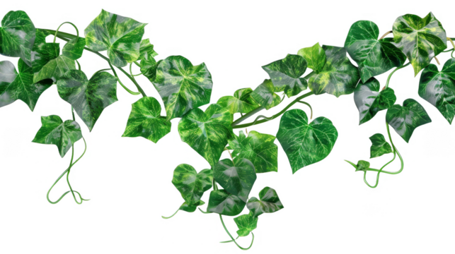 heart shaped green Leaves on transparent background