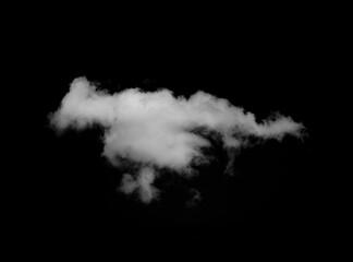 White Fluffy Cloud Against Dramatic Black Background