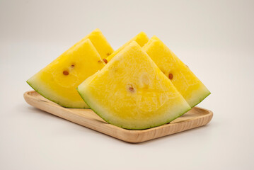 sliced ​​yellow watermelon