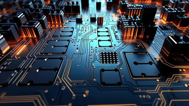 Electronic circuits, blue neon light, Software and Web Developer Programming Code, Binary Abstract Computer Script, Program Developing digital background.