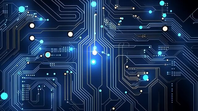 Electronic circuits, blue neon light, Software and Web Developer Programming Code, Binary Abstract Computer Script, Program Developing digital background.