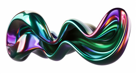 Iridescent fluid abstract twisted form