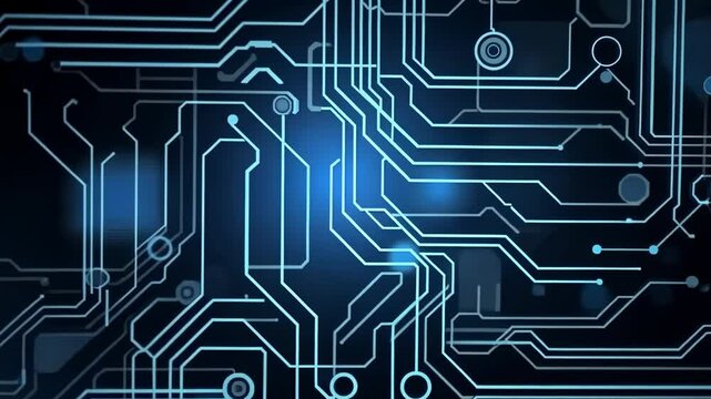 Electronic circuits, blue neon light, Software and Web Developer Programming Code, Binary Abstract Computer Script, Program Developing digital background.