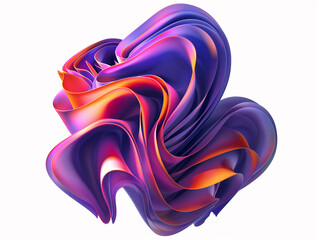 Obraz premium Vibrant Abstract 3D Wave Sculpture.