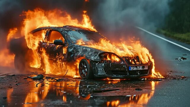 the spontaneous combustion fire event involving the automobile transport