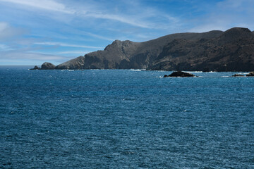 Coast of Cabo de Gata in the area of Isleta del Moro, a fishing town located near Los Escullos, Almeria Province, Andalusia, Spain