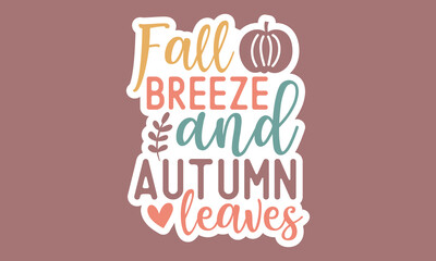 Stickers Fall Autumn And  Single Design