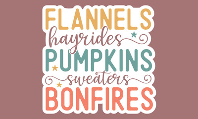 Stickers Fall Autumn And  Single Design
