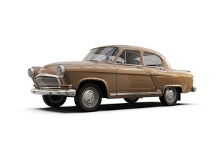 Obraz premium Old School Vintage Old-fashioned&nbsp;Classic Car Isolated on White Background