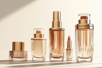 Naklejka premium Luxurious cosmetic packaging bottles created with generative AI