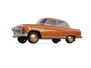 Old School Vintage Old-fashioned Classic Car Isolated on White Background