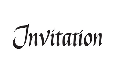 Invitation Italic Calligraphy font vector. Cursive Lettering sign. Vintage Hand written classic typeface. Wedding RSVP.