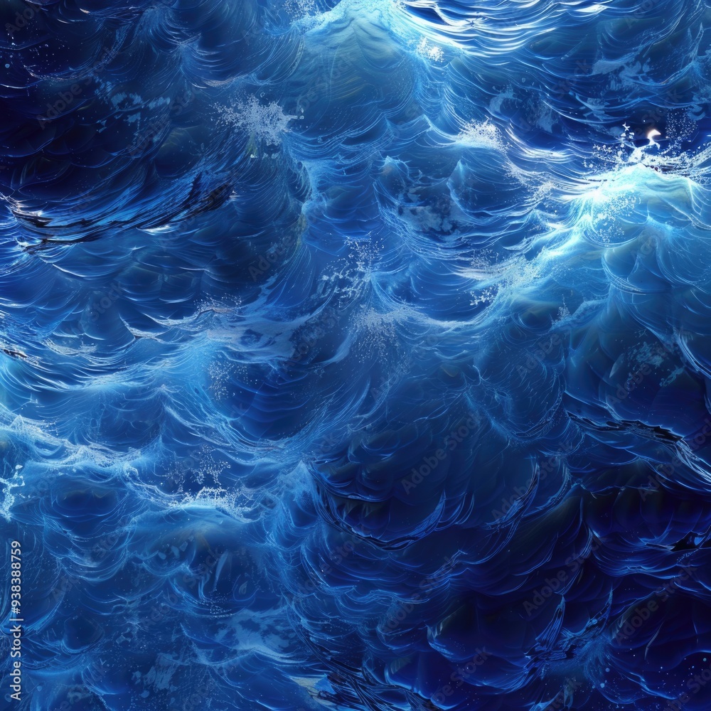 Poster a close-up view of the surface of a body of water with waves