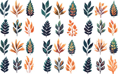 frame foliage vintage garden set leaf illustration nature plant watercolor flower design invitation floral wedding green vector botanical foliage vintage garden set card