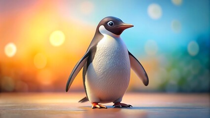 The 3D penguin, set against a pastel background, serves as a gentle reminder of the contrast between its icy Antarctic home and the warmth of its zoo enclosure.