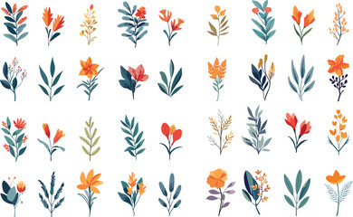 leaf illustration nature plant watercolor decoration flower invitation floral background wedding green spring vector botanical frame foliage vintage garden set card