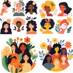 woman vector illustration international girl day female background banner card design poster feminism happy character concept holiday flat celebration right cartoon march