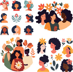 woman vector illustration international person girl day female background banner card design poster feminism character concept holiday flat celebration cartoon march