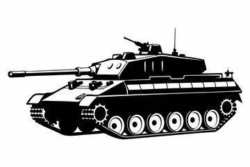 Military tank silhouette vector Illustration