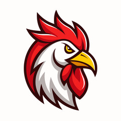 Amazing rooster logo design. Rooster head logo vector, simple clean logo, Creative Logo Icon, 2D style, vector icon, vector illustration