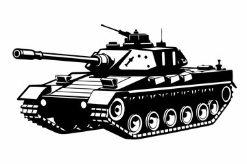 Military tank silhouette vector Illustration