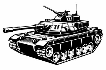 Military tank silhouette vector Illustration