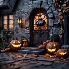 Obraz premium Halloween background ,halloween concept , 3D rendering
