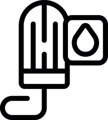 Line icon of a smart farm sensor, used to monitor water droplet levels in agriculture