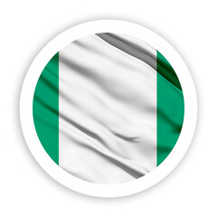 Obraz premium Nigeria Waving Flag with White Rounded Circle Frame 