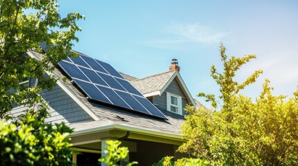 Solar Panels on a House Roof