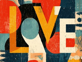 Abstract Love Wall Art. Graphic Resource