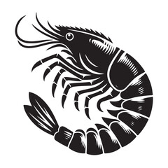 shrimp silhouette vector