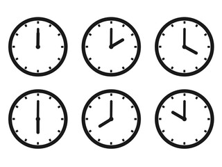 Set of clock icon vector illustration