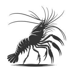 shrimp silhouette vector