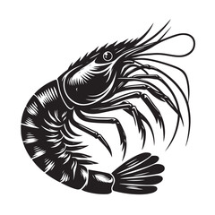 shrimp silhouette vector