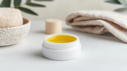 Cleansing balm transforming into a soft oil, luxury skincare, nourishing and gentle