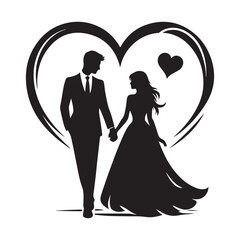 couple love silhouette vector image