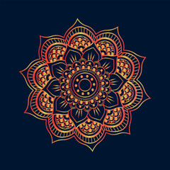 Unusual original abstract vector color round lace design - manda