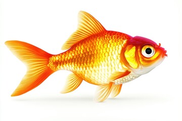 A vibrant goldfish swimming gracefully in a clear aquatic environment, showcasing colorful scales during bright daylight