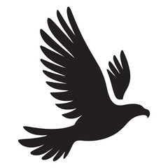 Flying Eagle Silhouette Illustration, Bird logo vector silhouette