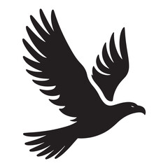Flying Eagle Silhouette Illustration, Bird logo vector silhouette