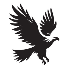 Flying Eagle Silhouette Illustration, Bird logo vector silhouette
