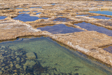 Malta, Gozo Island. Salt pans.