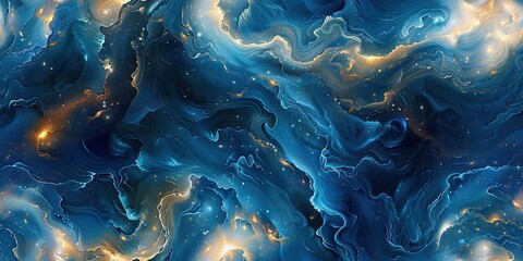 Obraz premium Seamless Pattern abstract natural marble multicolored ornament. Abstract pattern for design. Marbling artwork. Agate ripple pattern. Vector illustration. Eps10. Blue marble texture with gold veins. 