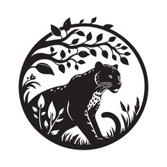 leopard silhouette vector