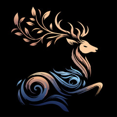 Grace in the Forest Deer vector title illustration vector