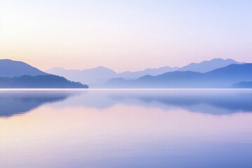 A serene lake reflecting the hues of dusk, inviting quiet contemplation and peace